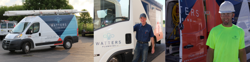 Watters Plumbing Employees and Branded Vehicles On the Job in Northeast Wisconsin